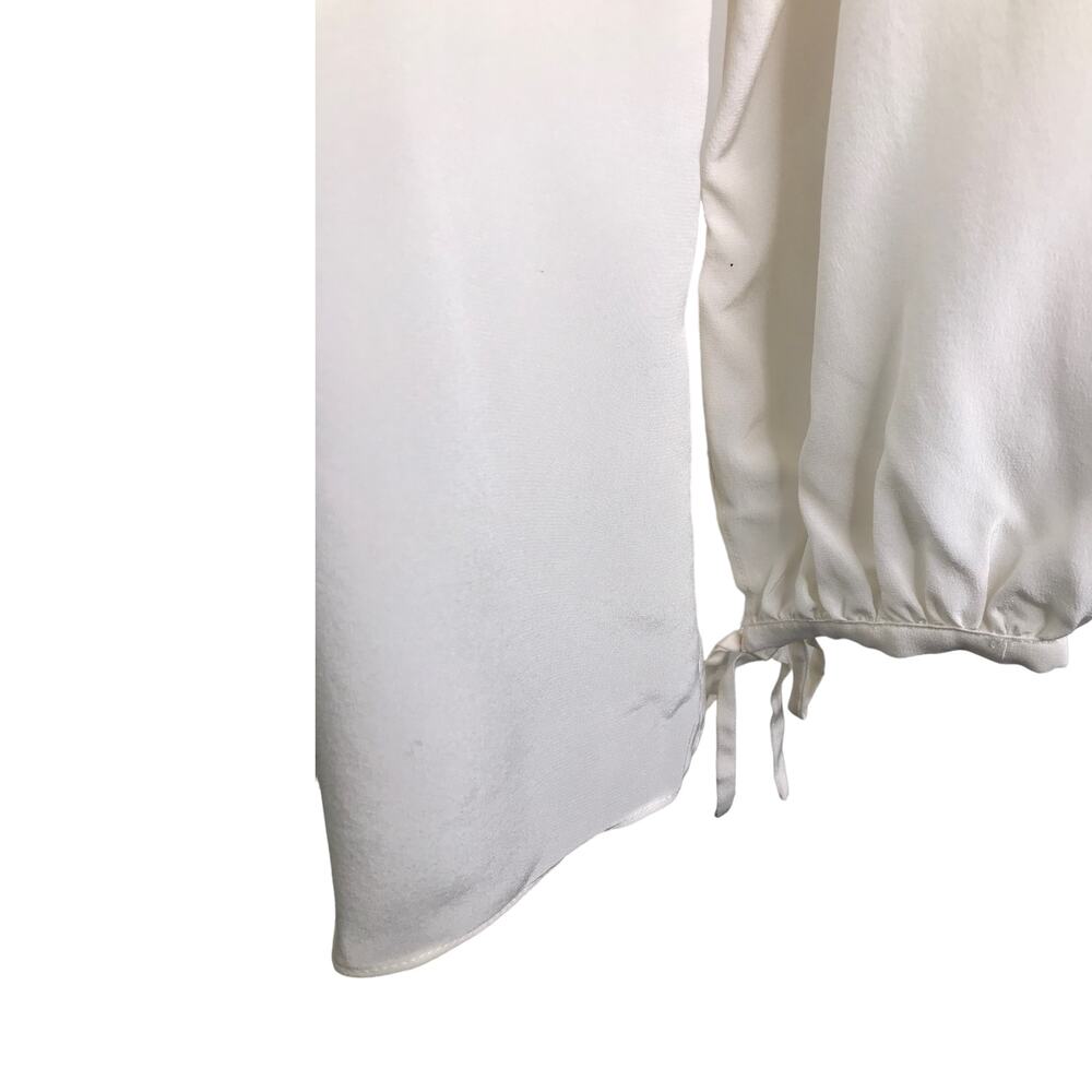 Lilly Pulitzer Womens Long Sleeve Blouse White Silk V-Neck Pullover Top Shirt XS - Picture 6 of 10